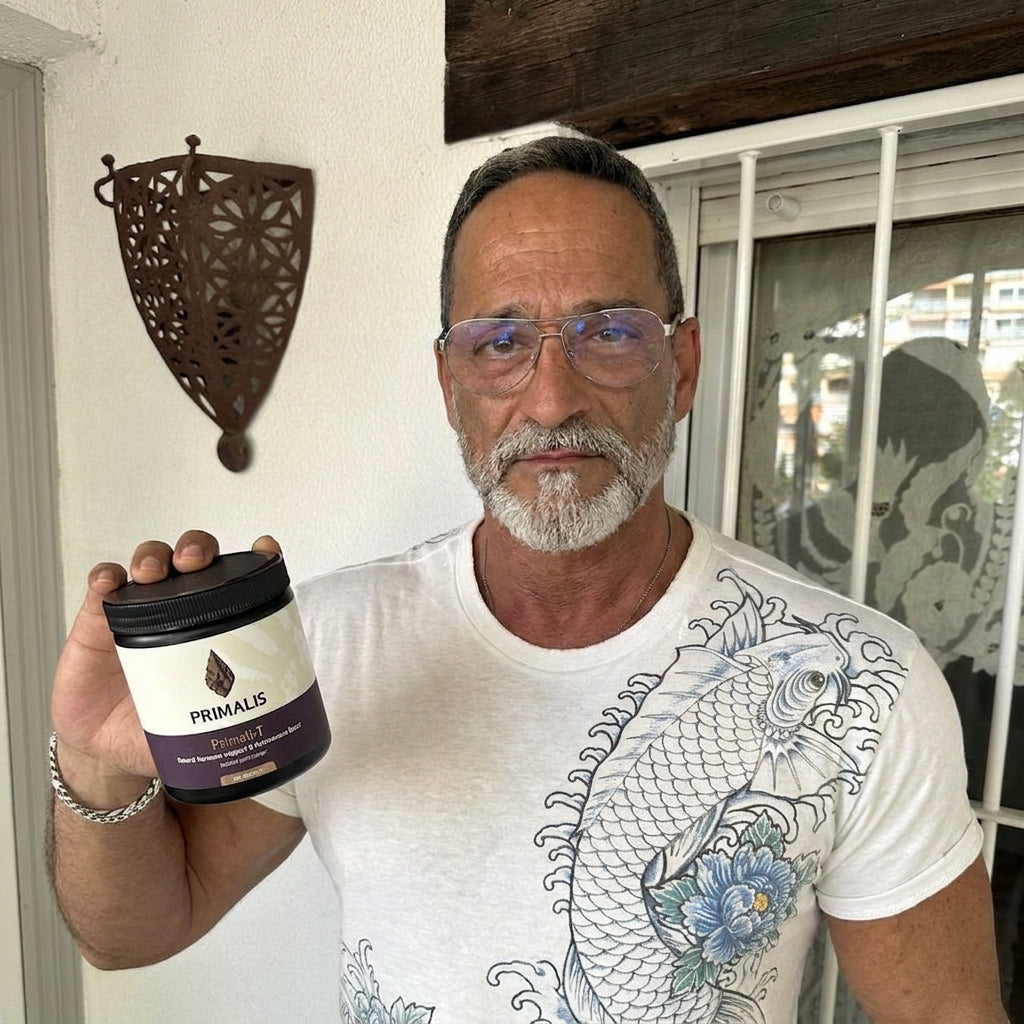 Mark M. holding Primali-T
