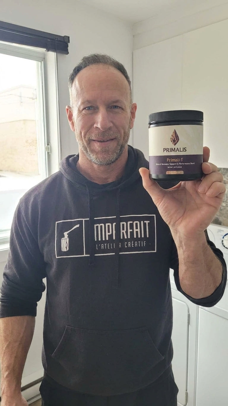 Patrick L. holding Primali-T